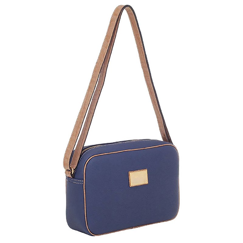 Bolsa Smart Bag Transversal Feminina Marinho/Camel - 236877