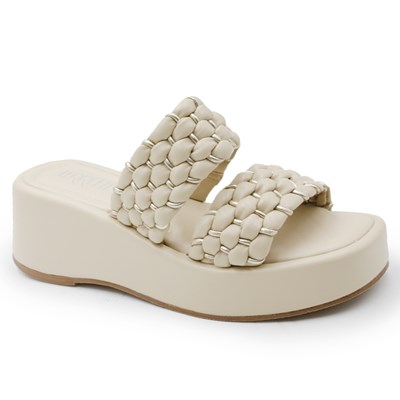 Chinelo Papete Ferrette Flat Bege/Ouro - 269744
