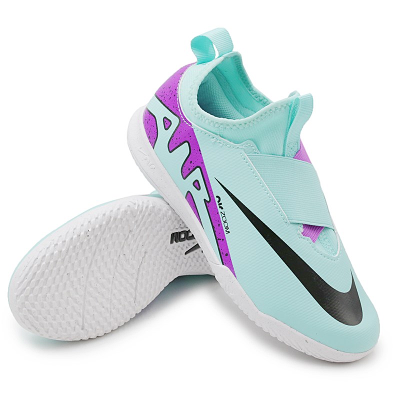 Chuteira Infantil Nike Zoom Vapor 15 Verde/Roxo - 276541