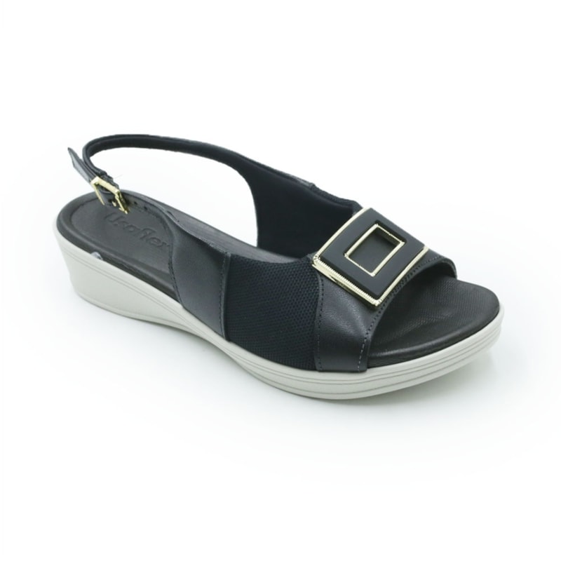 FEMININO ANABELA BAIXA USAFLEX  UD04003001 PRETO