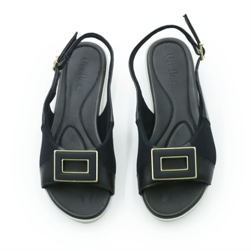FEMININO ANABELA BAIXA USAFLEX  UD04003001 PRETO