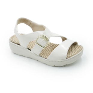 FEMININO ANABELA SANDALIA PICCADILLY  568077 1 VERNIZ OFF WHITE