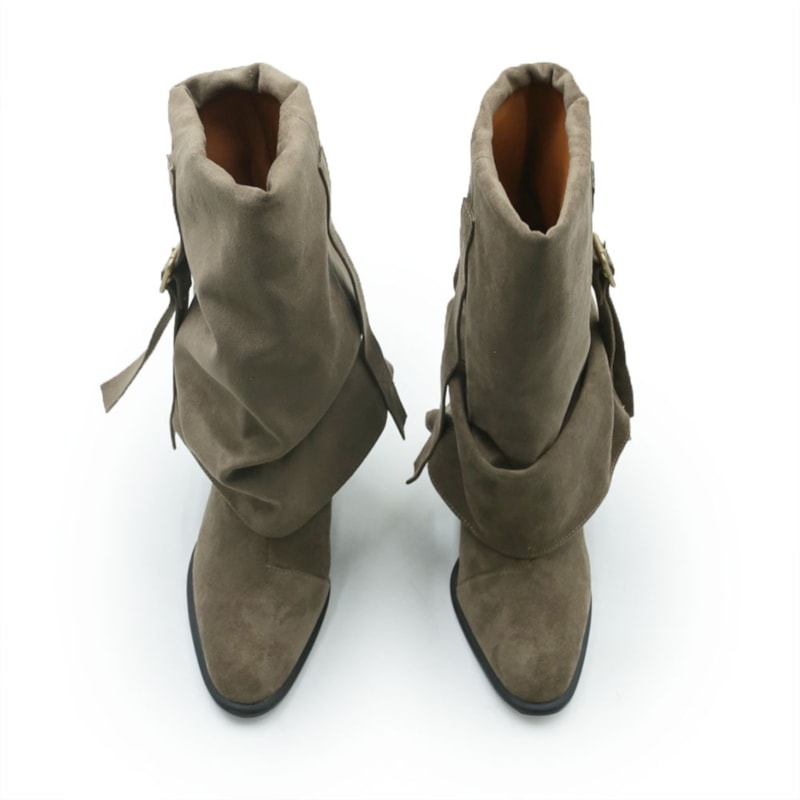 FEMININO BOTA MEDIA FERRETTI  Z550629902 SUEDE TOP ASH