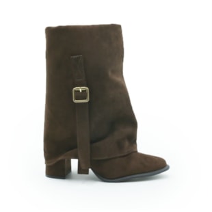 FEMININO BOTA MEDIA FERRETTI Z550629902 SUEDE TOP CHOCOLATE