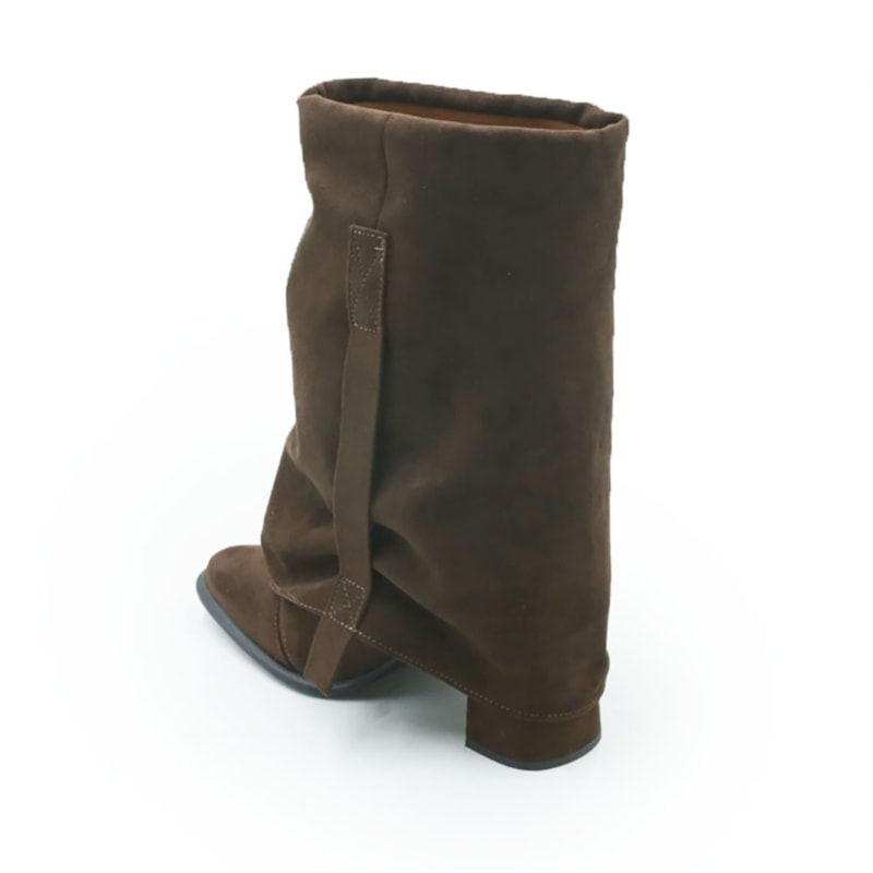 FEMININO BOTA MEDIA FERRETTI Z550629902 SUEDE TOP CHOCOLATE