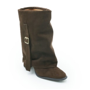 FEMININO BOTA MEDIA FERRETTI Z550629902 SUEDE TOP CHOCOLATE