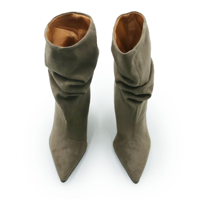 FEMININO BOTA MEDIA FERRETTI Z681229953 SUEDE TOP ASH