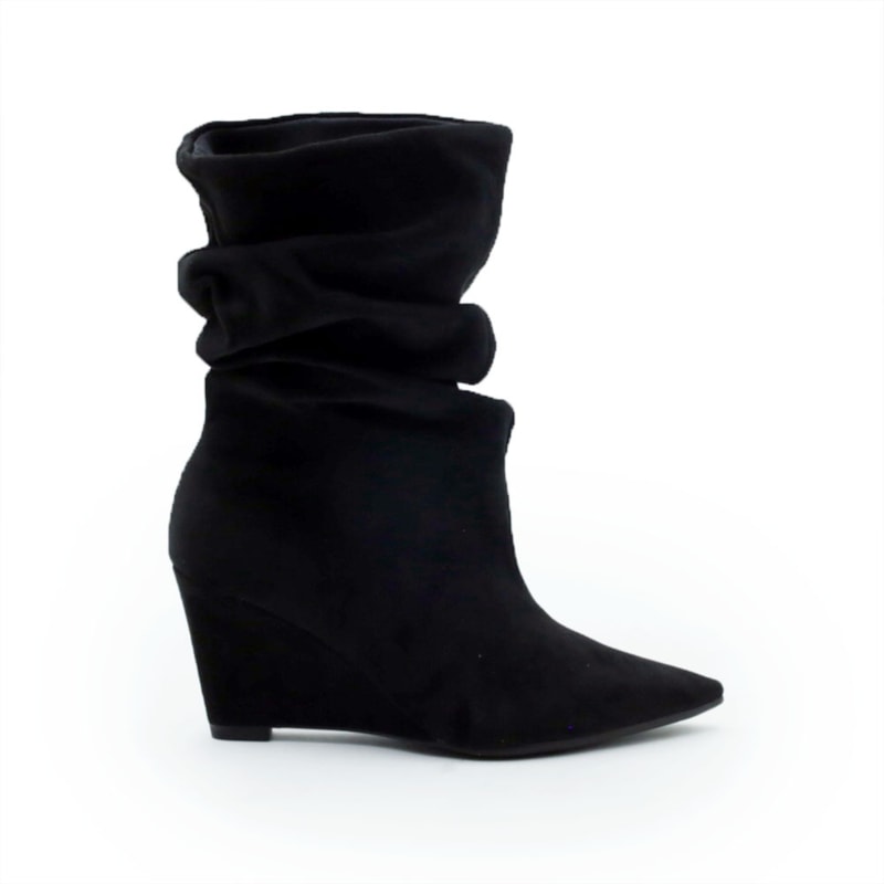 FEMININO BOTA MEDIA FERRETTI Z681229953 SUEDE TOP PRETO