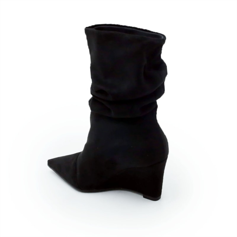 FEMININO BOTA MEDIA FERRETTI Z681229953 SUEDE TOP PRETO