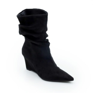 FEMININO BOTA MEDIA FERRETTI Z681229953 SUEDE TOP PRETO