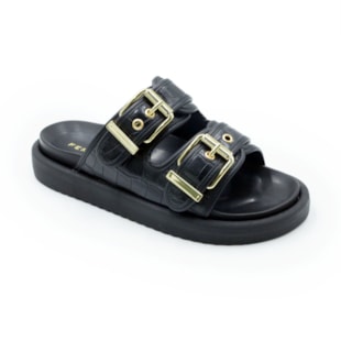 FEMININO RASTEIRA BIRKEN FERRETTI  Z615628877 CROCO PRETO SKIN PRETO