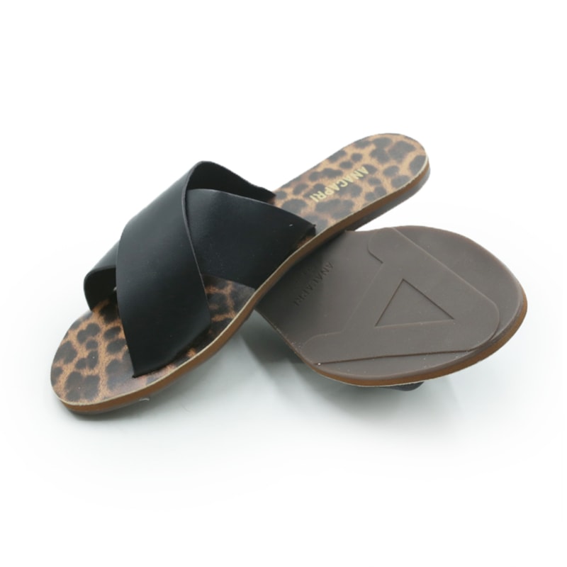 FEMININO RASTEIRA CHINELO ANA CAPRI C30014000400254 PTO/ONCA