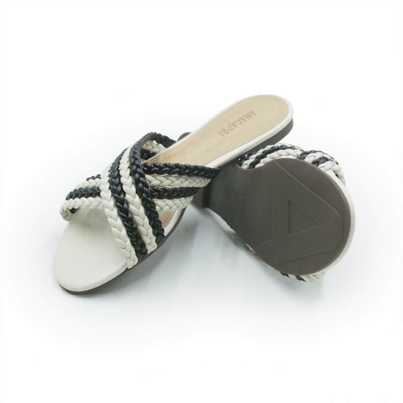 FEMININO RASTEIRA CHINELO ANA CAPRI C3029500800005 OFF PEROLA/PRETO