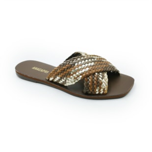FEMININO RASTEIRA CHINELO ANA CAPRI C3061200110018 CUOIO OURO COFFEE
