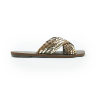 FEMININO RASTEIRA CHINELO ANA CAPRI C3061200110018 CUOIO OURO COFFEE