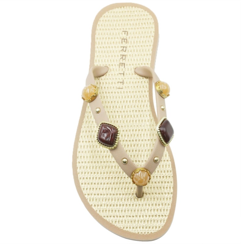 FEMININO RASTEIRA CHINELO FERRETTI  24190 ANTIK META OURO