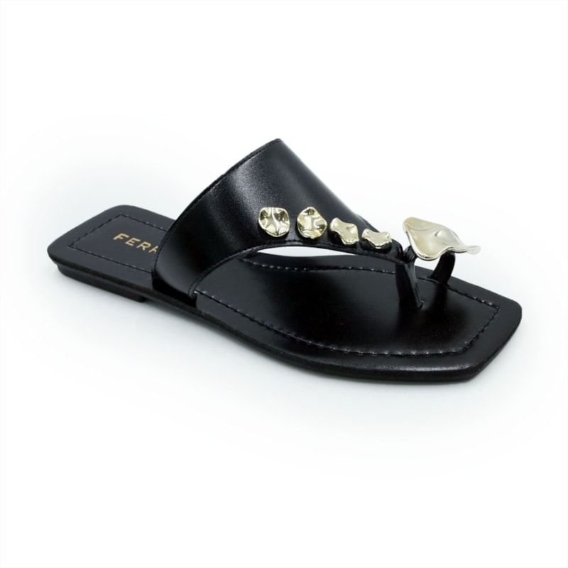 FEMININO RASTEIRA CHINELO FERRETTI 83939100 METAL PRETO