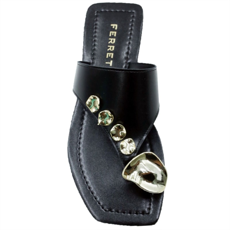 FEMININO RASTEIRA CHINELO FERRETTI 83939100 METAL PRETO