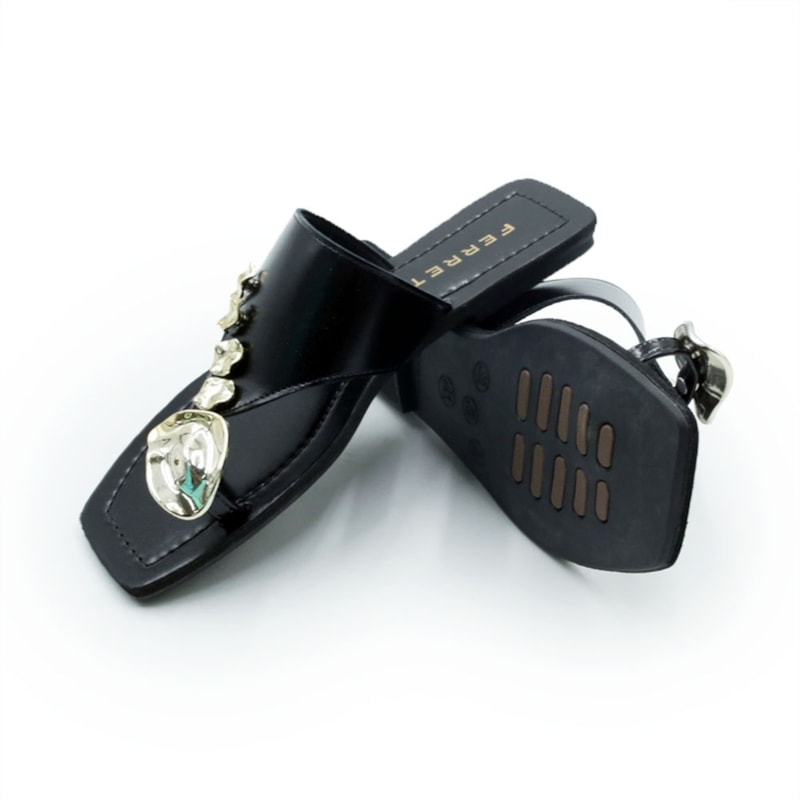 FEMININO RASTEIRA CHINELO FERRETTI 83939100 METAL PRETO