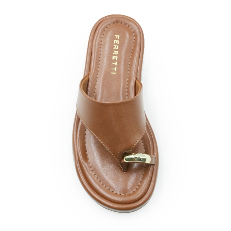 FEMININO RASTEIRA CHINELO FERRETTI A222230809 NEW ESSENCE CARAMELO