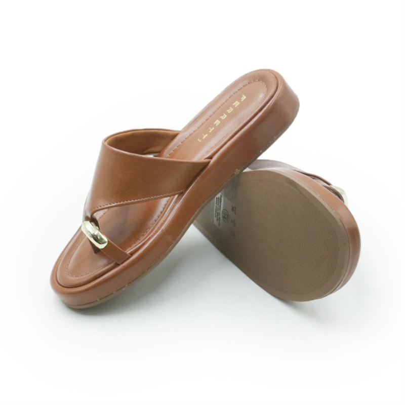 FEMININO RASTEIRA CHINELO FERRETTI A222230809 NEW ESSENCE CARAMELO