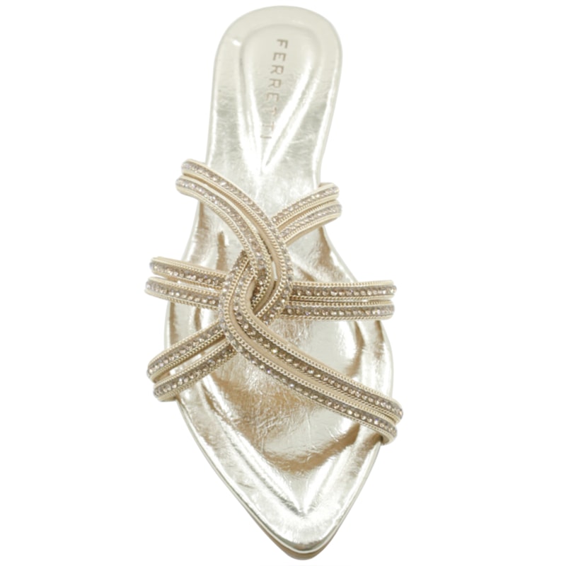 FEMININO RASTEIRA CHINELO FERRETTI  GF125 OURO CHAMPAGNE