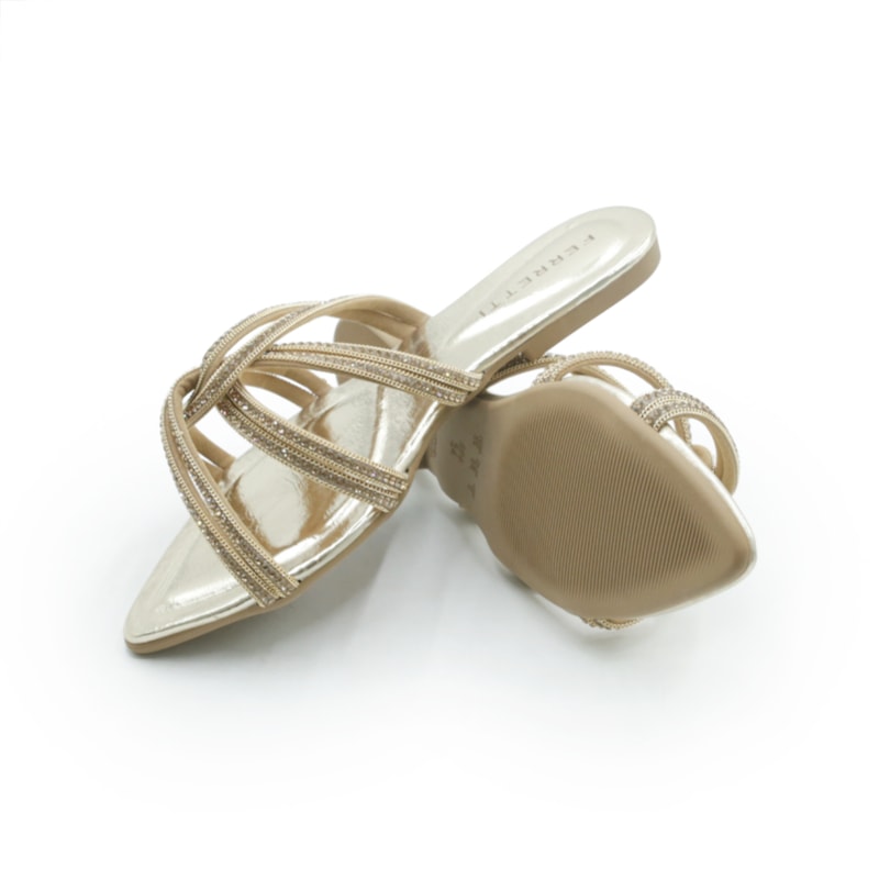 FEMININO RASTEIRA CHINELO FERRETTI  GF125 OURO CHAMPAGNE
