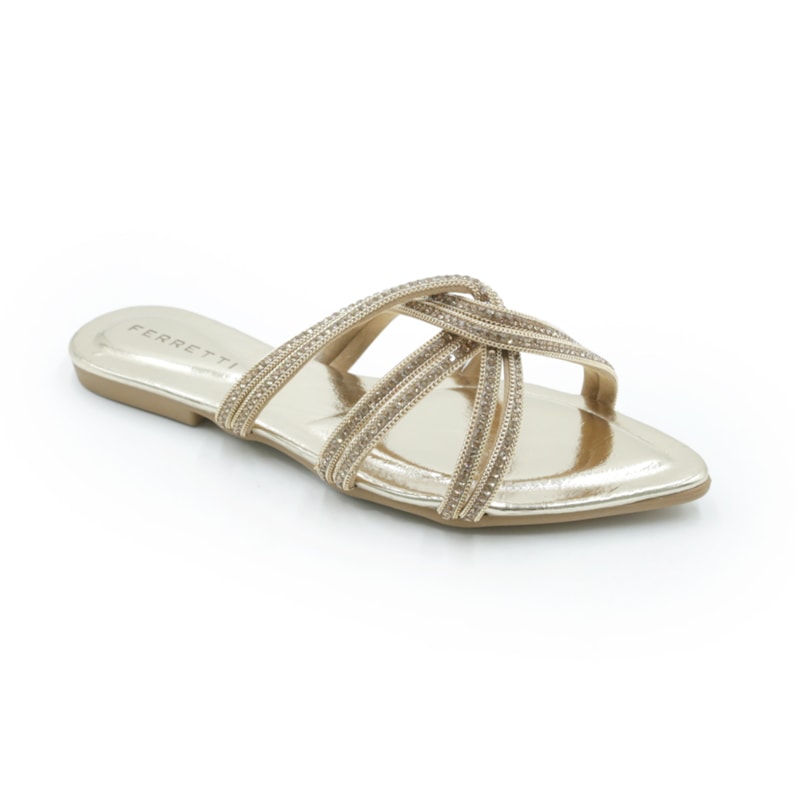 FEMININO RASTEIRA CHINELO FERRETTI  GF125 OURO CHAMPAGNE