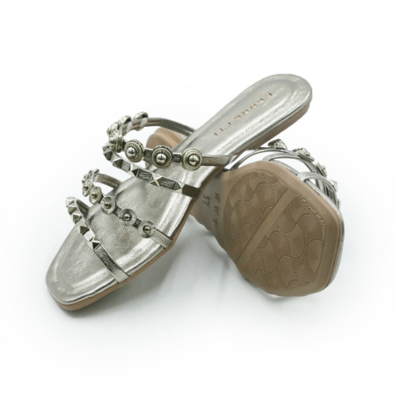 FEMININO RASTEIRA CHINELO FERRETTI Q266 PEWTER