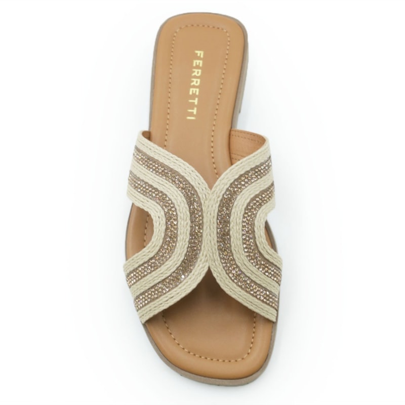 FEMININO RASTEIRA CHINELO FERRETTI Z667229375 BEGE TAN