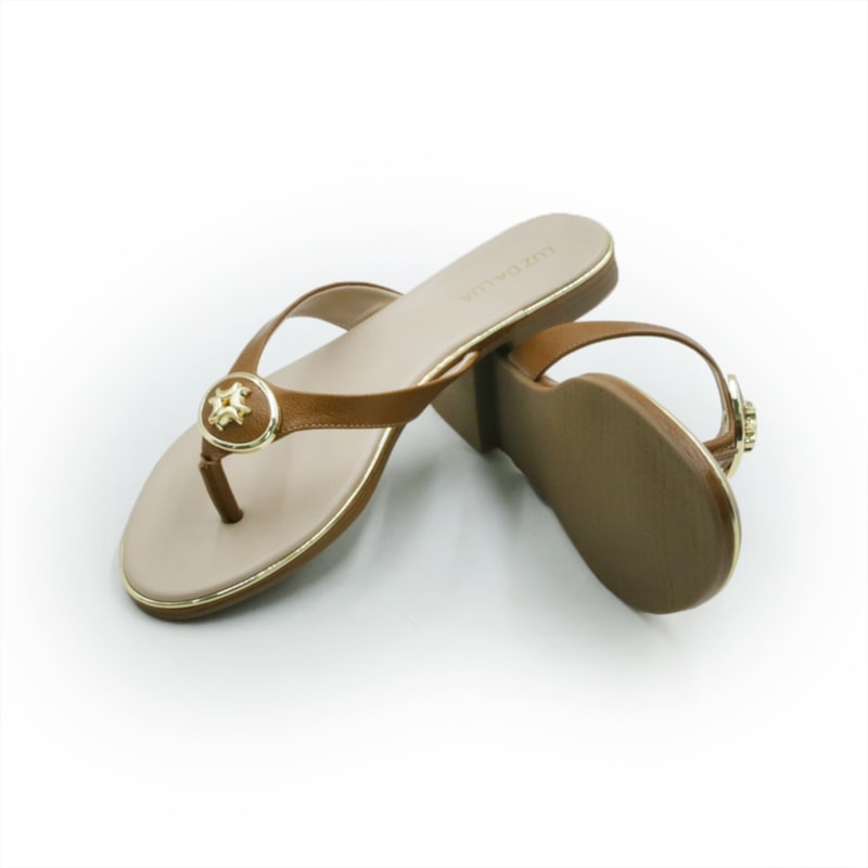 FEMININO RASTEIRA CHINELO LUZ DA LUA 54870082 5 CARAMELO