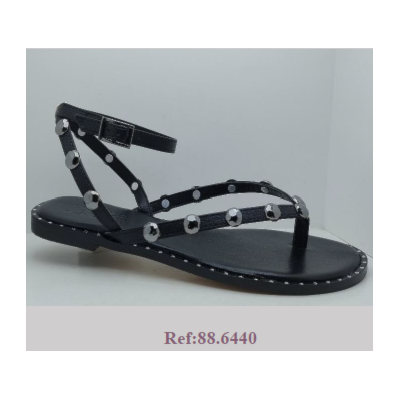 FEMININO RASTEIRA SANDALIA ELIZ 886440 TORINO PRETO METAL PRATA