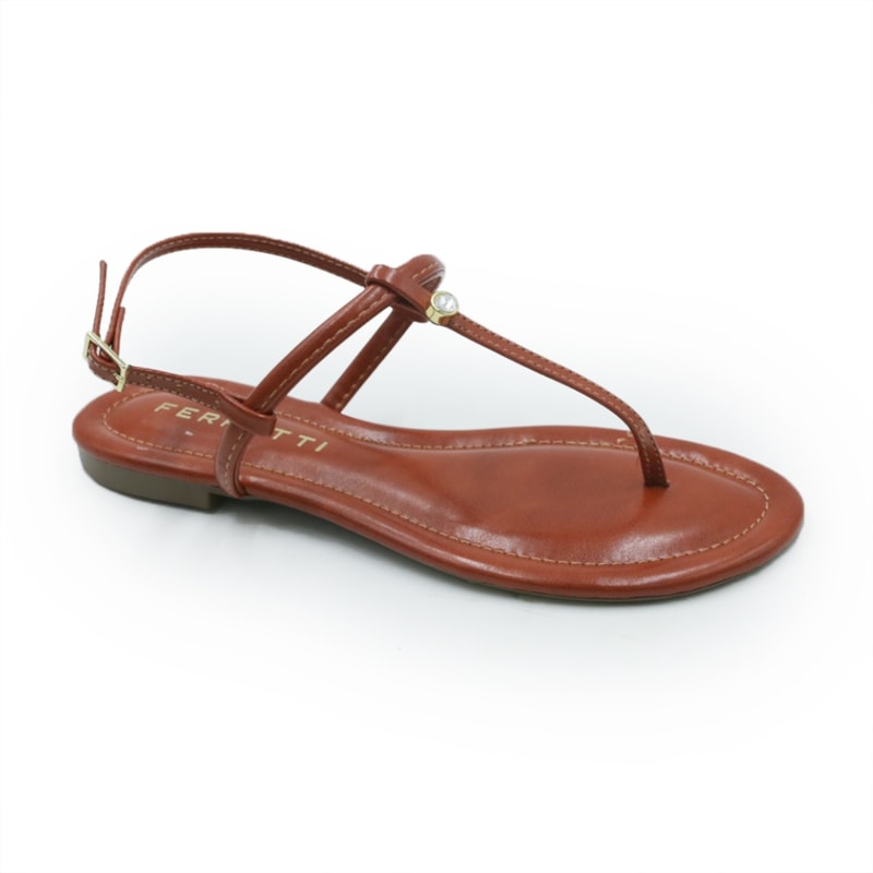 FEMININO RASTEIRA SANDALIA FERRETTI 10694543 NAPA MADRI TELHA