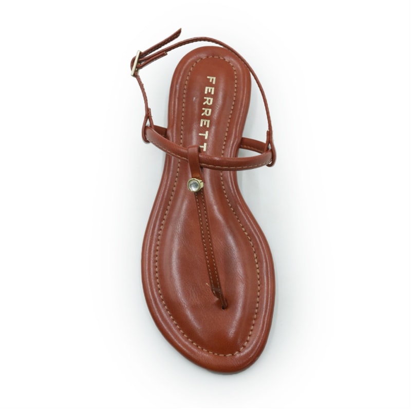 FEMININO RASTEIRA SANDALIA FERRETTI 10694543 NAPA MADRI TELHA