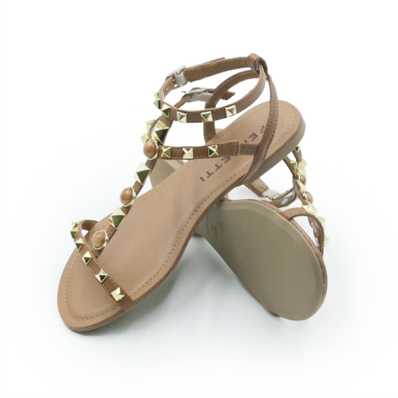 FEMININO RASTEIRA SANDALIA FERRETTI 1937685 NAPA CARAMELO CAMEL