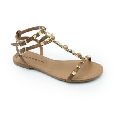 FEMININO RASTEIRA SANDALIA FERRETTI 1937685 NAPA CARAMELO CAMEL