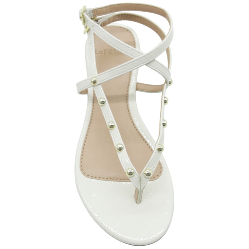 FEMININO RASTEIRA SANDALIA LA FEMME 131287 VERNIZ SHOW OFF WHITE