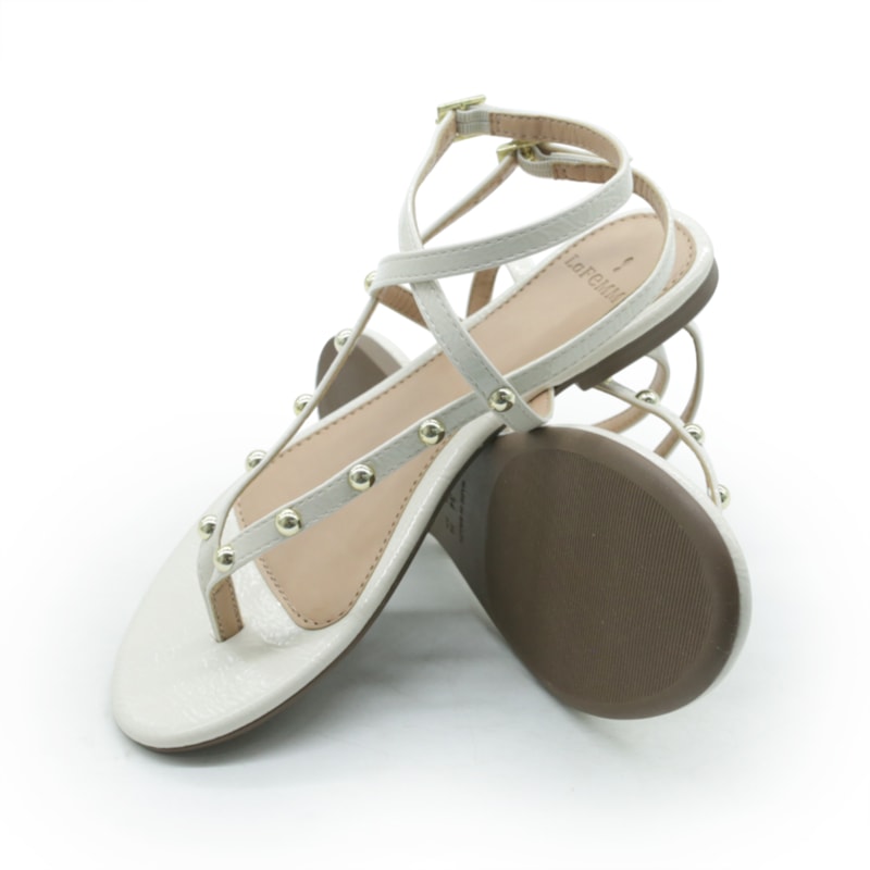 FEMININO RASTEIRA SANDALIA LA FEMME 131287 VERNIZ SHOW OFF WHITE