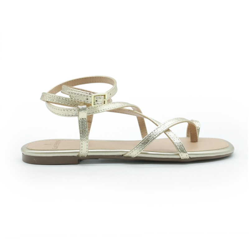 FEMININO RASTEIRA SANDALIA LA FEMME 46367 SHINE DOURADO 6138