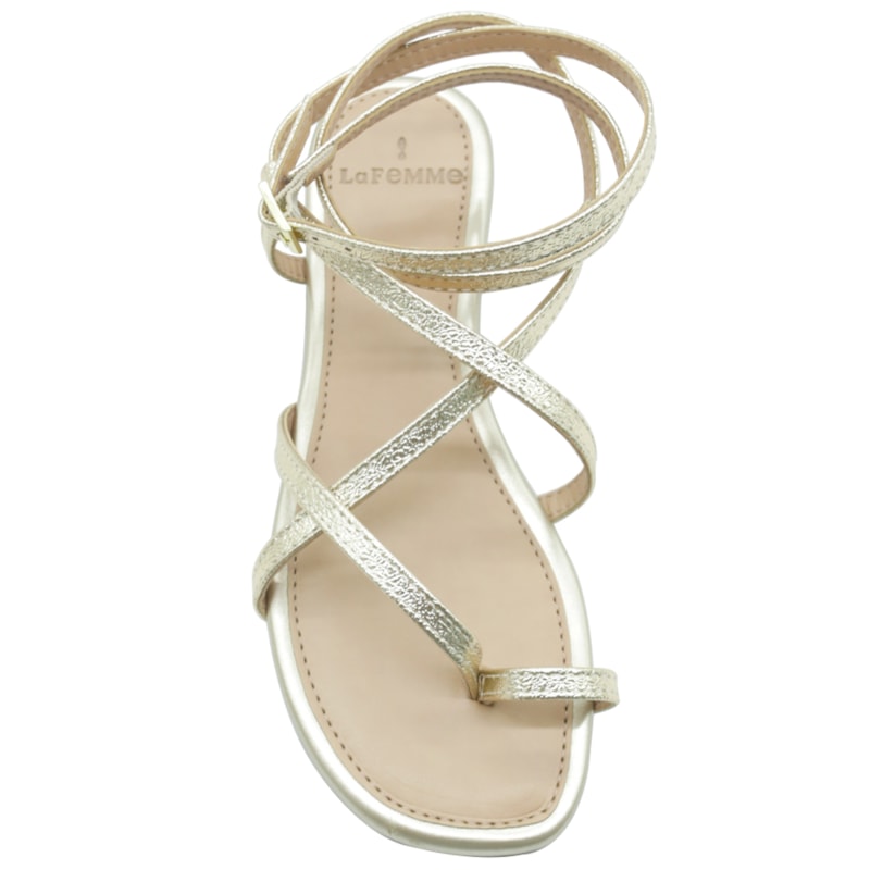 FEMININO RASTEIRA SANDALIA LA FEMME 46367 SHINE DOURADO 6138