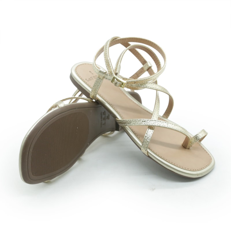 FEMININO RASTEIRA SANDALIA LA FEMME 46367 SHINE DOURADO 6138