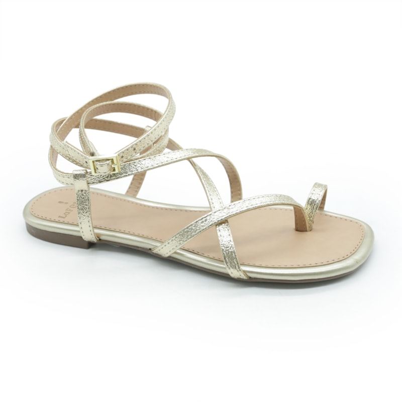 FEMININO RASTEIRA SANDALIA LA FEMME 46367 SHINE DOURADO 6138
