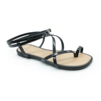 FEMININO RASTEIRA SANDALIA LA FEMME 46367 VERNIZ PRETO