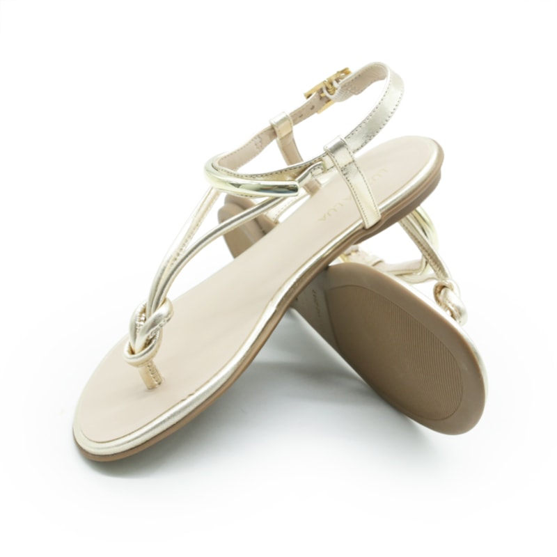 FEMININO RASTEIRA SANDALIA LUZ DA LUA 52217800 LAMINATI OURO