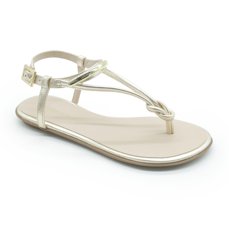 FEMININO RASTEIRA SANDALIA LUZ DA LUA 52217800 LAMINATI OURO
