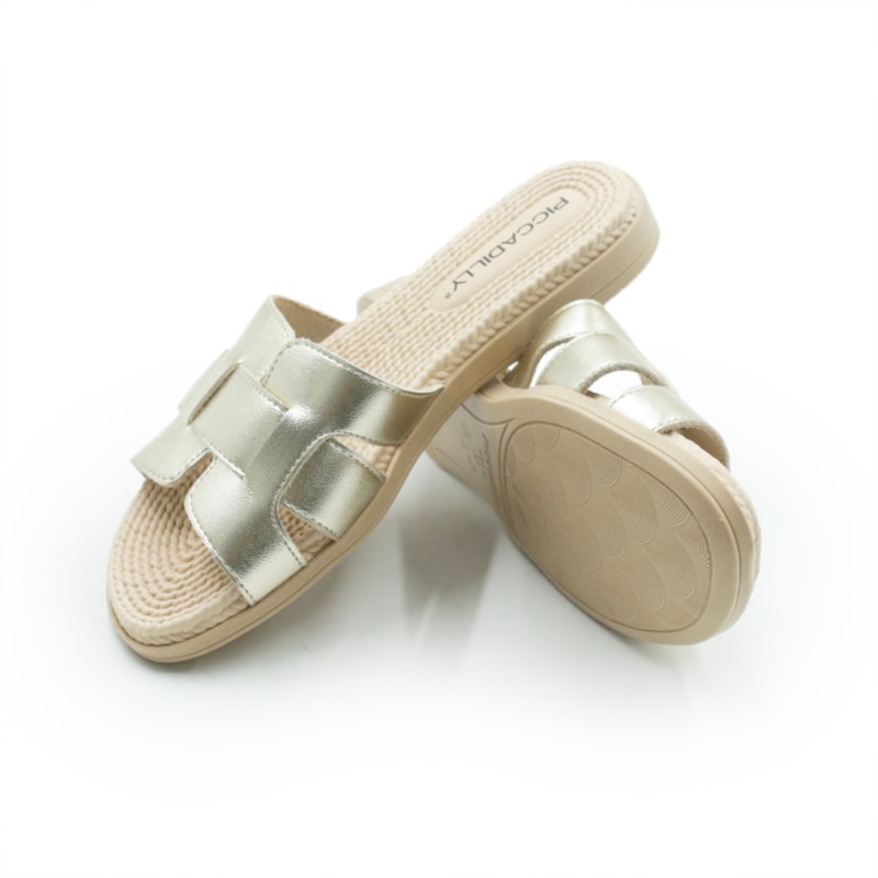 FEMININO RASTEIRA TAMANCO PICCADILLY 513007 OURO..