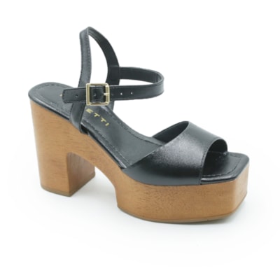 FEMININO SANDALIA ALTA FERRETTI  537011814 SAARA PRETO CANELA