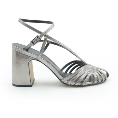 FEMININO SANDALIA ALTA KILLANA 399081 CRISTAL PRATA VELHA