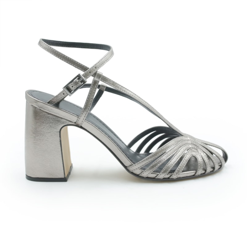 FEMININO SANDALIA ALTA KILLANA 399081 CRISTAL PRATA VELHA