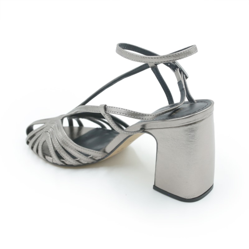 FEMININO SANDALIA ALTA KILLANA 399081 CRISTAL PRATA VELHA